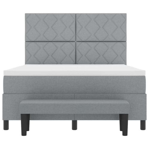 Легло с пружинирана основа Светлосиво 160 x 200 cm текстил