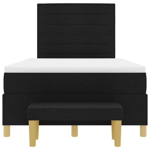 Легло с пружинирана основа с матрак Черно 120 x 190 cm текстил