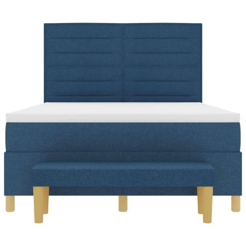 Легло с пружинирана основа с матрак Синьо 160 x 200 cm текстил