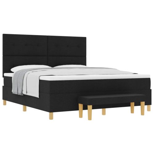 Легло с пружинирана основа с матрак Черно 180 x 200 cm текстил