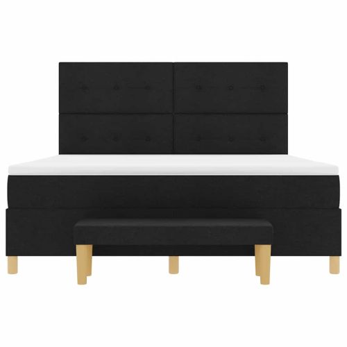 Легло с пружинирана основа с матрак Черно 180 x 200 cm текстил