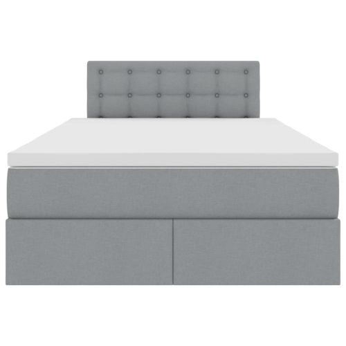 Легло с място за съхранение и матрак Светлосиво 120 x 190 cm