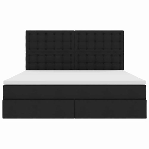 Легло с място за съхранение и матрак Черно 160 x 200 cm