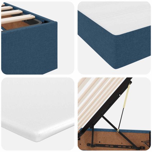 Легло с място за съхранение и матрак Синьо 160 x 200 cm