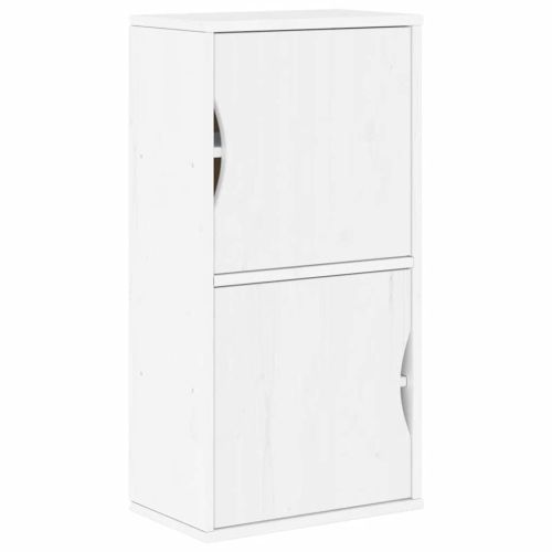 Страничен шкаф ODDA White 40x24x79 cm Масивна дървесина Бор