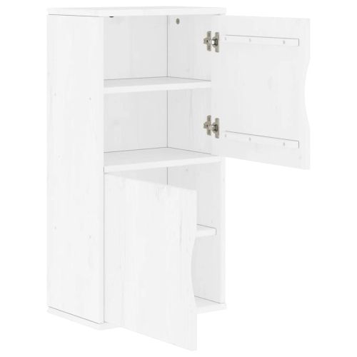 Страничен шкаф ODDA White 40x24x79 cm Масивна дървесина Бор
