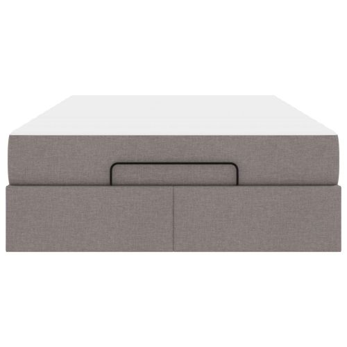 Рамка за легло с матрак с матрак 2 pcs Таупе текстил