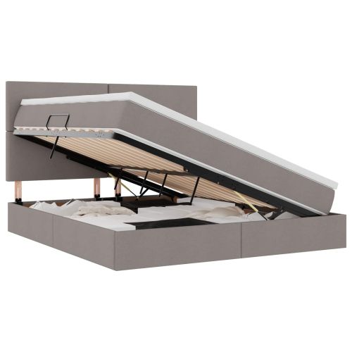 Легло с място за съхранение и матрак Таупе 160 x 200 cm