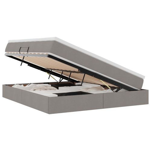 Легло с място за съхранение и матрак Таупе 180 x 200 cm