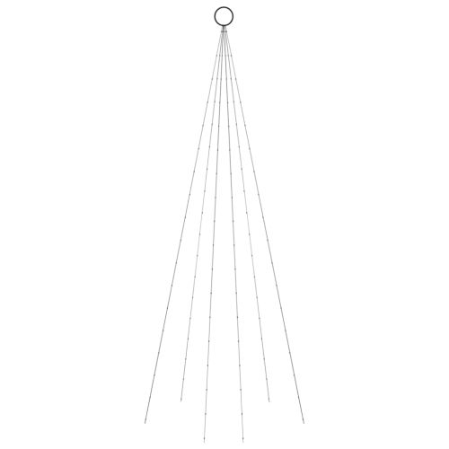 Коледна елха на флагщок, студено бяло, 108 LED, 180 см