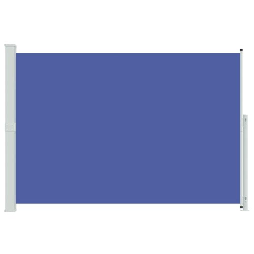 Прибираща се дворна странична тента, 200x300 см, синя