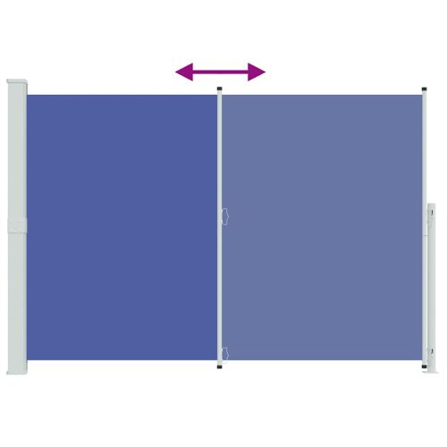 Прибираща се дворна странична тента, 200x300 см, синя