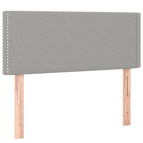 Боксспринг легло с матрак и LED, светлосиво, 120x190 см, плат