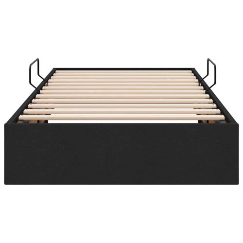 Легло с място за съхранение с матрак Черно 90 x 190 cm текстил