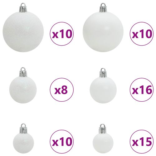 Изкуствено коледно дърво с хингед Бяло 180 cm PVC и стомана