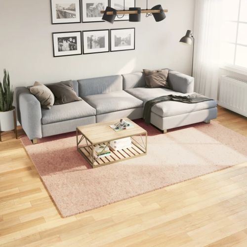 Килим HUARTE с къс косъм, мек и миещ се, руж, 200x280 см