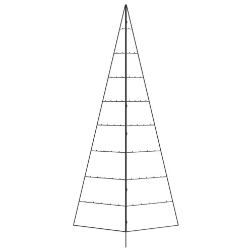 Метална коледна елха за декорация черна 210 см