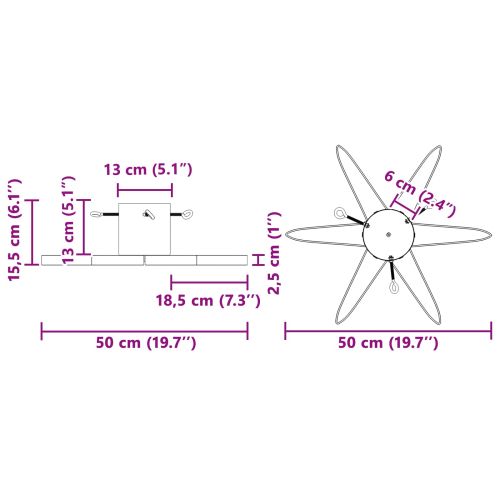 Статив за коледно дърво 1.73 Червено 50 х 50 х 15,5 см Стомана