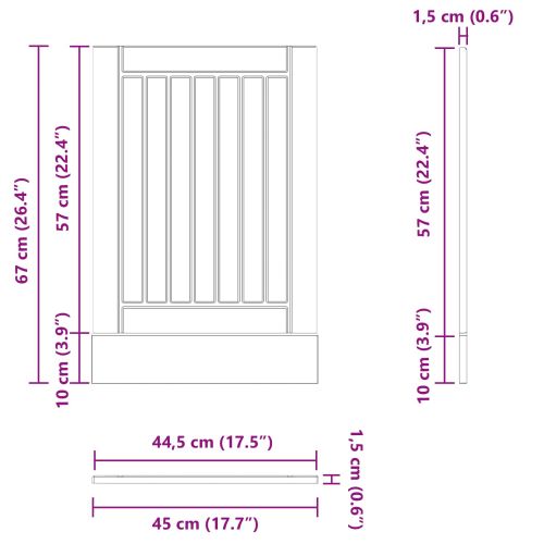 Кухненски шкаф Черния дъб 45 x 1,5 x 67 см Инженерно дърво