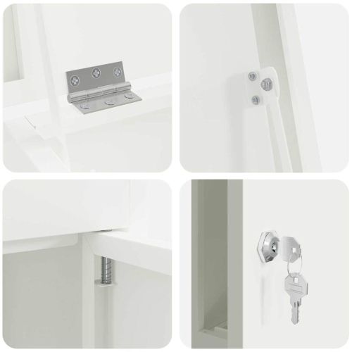 Пощенска кутия за пратки Бяло 44,5 x 29 x 110,5 см Стомана