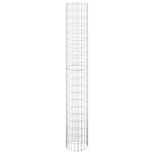 Кръгъл габионен стълб, поцинкована стомана, Ø30x200 см