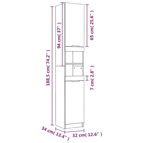 Комплект мебели за баня от 5 части, бял, инженерно дърво
