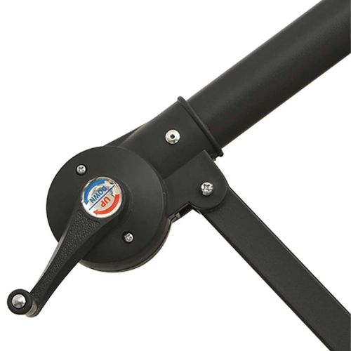 Конзолен градински чадър с LED и стоманен стълб виненочервен