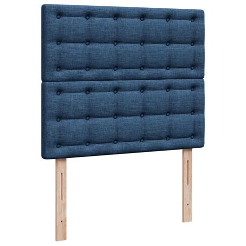 Османска легло с матрак, синьо, 120x190 см, плат