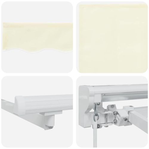 Сгъваем навес Крем 350 x 200 cm Алуминий и Тъкан