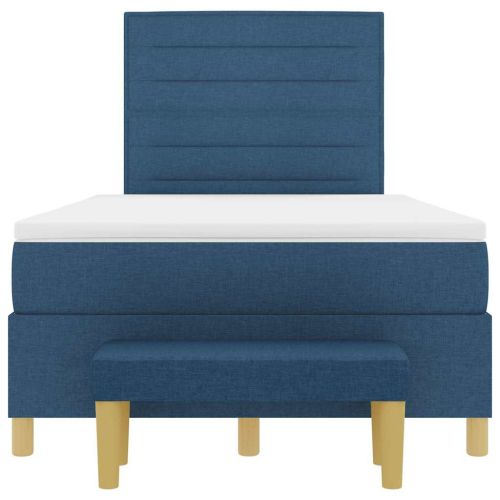 Легло с пружинирана основа с матрак Синьо 120 x 190 cm текстил