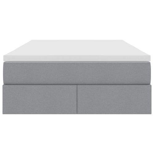 Легло с място за съхранение и матрак Светлосиво 120 x 190 cm