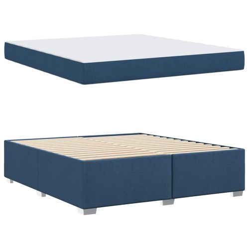 Рамка за легло с матрак Синьо 180 x 200 cm текстил