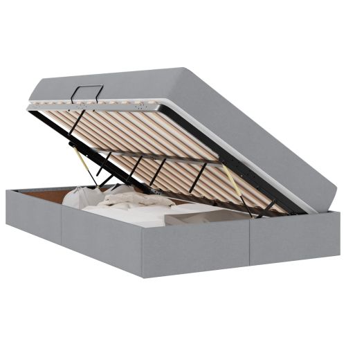 Легло с място за съхранение и матрак Светлосиво 120 x 190 cm
