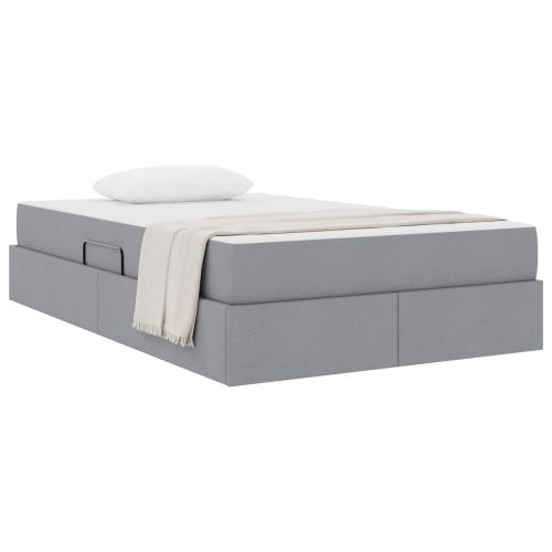 Легло с място за съхранение и матрак Светлосиво 120 x 190 cm