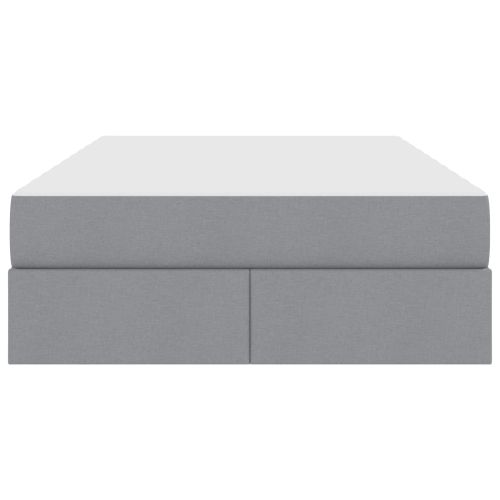 Легло с място за съхранение и матрак Светлосиво 120 x 190 cm