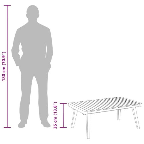 Градинска кафе маса, 90x55x35 см, акация масив