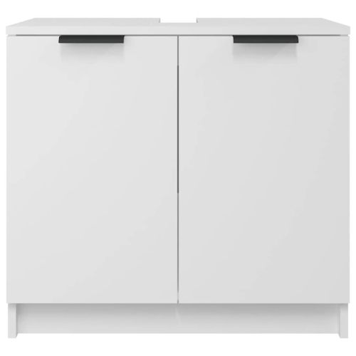 Шкаф за баня, бял, 64,5x33,5x59 см, инженерно дърво