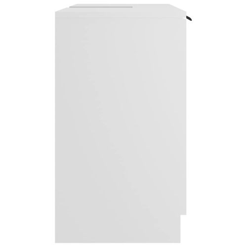 Шкаф за баня, бял, 64,5x33,5x59 см, инженерно дърво