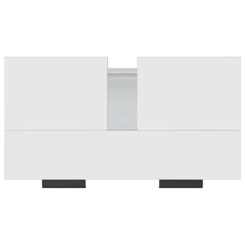 Шкаф за баня, бял, 64,5x33,5x59 см, инженерно дърво