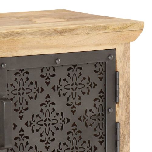 ТВ шкаф със стоманени врати, 120x30x40 см, манго масив