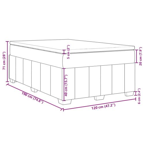 Боксспринг легло с матрак, синьо, 120x190 см, плат