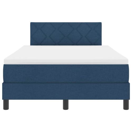 Легло с пружинирана основа с матрак Синьо 120 x 190 cm текстил