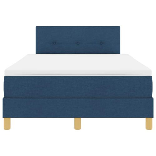 Легло с пружинирана основа с матрак Синьо 120 x 190 cm текстил