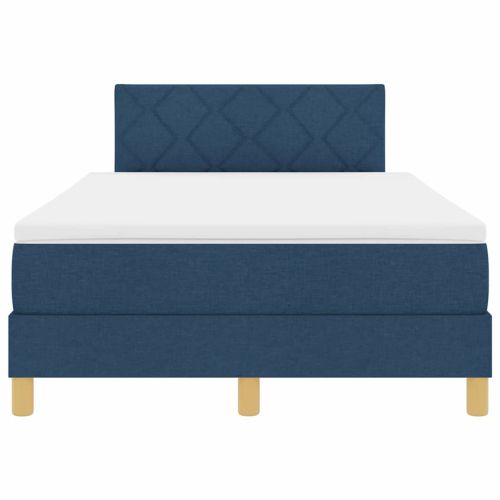 Легло с пружинирана основа с матрак Синьо 120 x 190 cm текстил