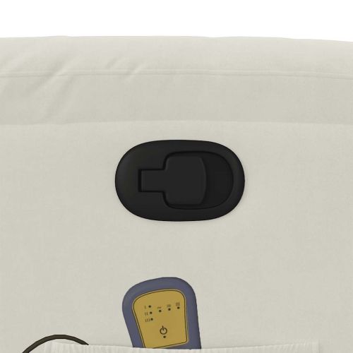 Изправящ масажен реклайнер стол, кремава, кадифе