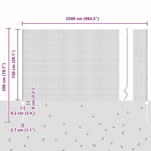 Ограда с пост Зелен 1,5 x 25 m Стомана