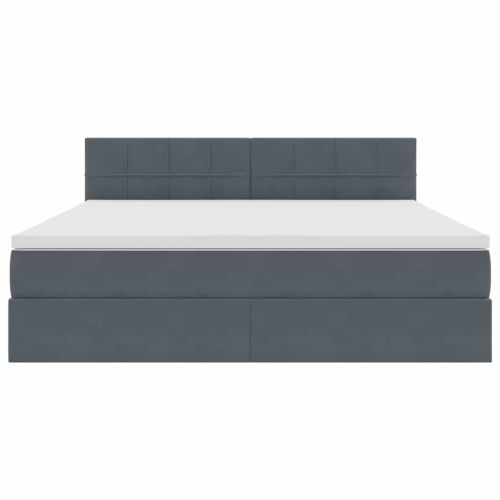 Легло с място за съхранение Тъмен сив 160 x 200 cm Кадифе