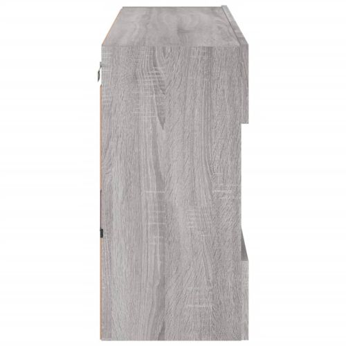 Стенен ТВ шкаф с LED осветление, сив сонома, 98,5x30x60,5 см