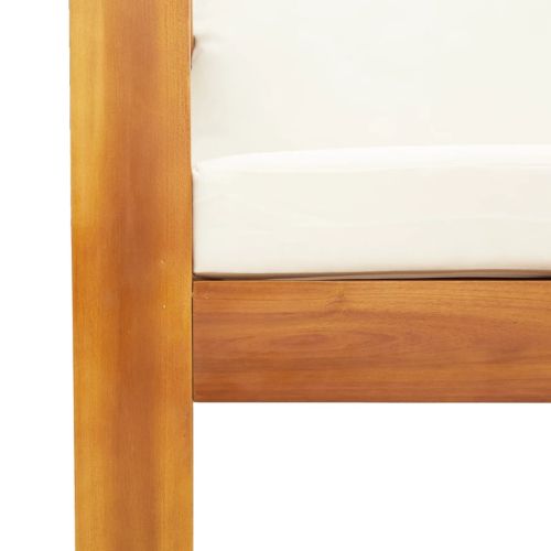 Градински комплект диван с възглавници, 8 части, акация масив