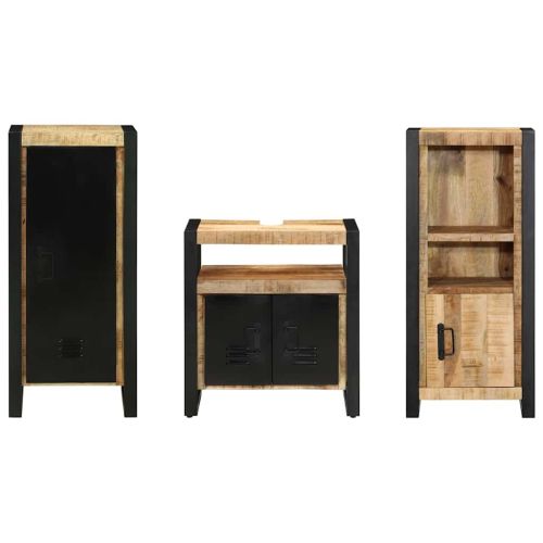 Комплект мебели за баня с чекмедже 3 pcs Солидно мангово дърво